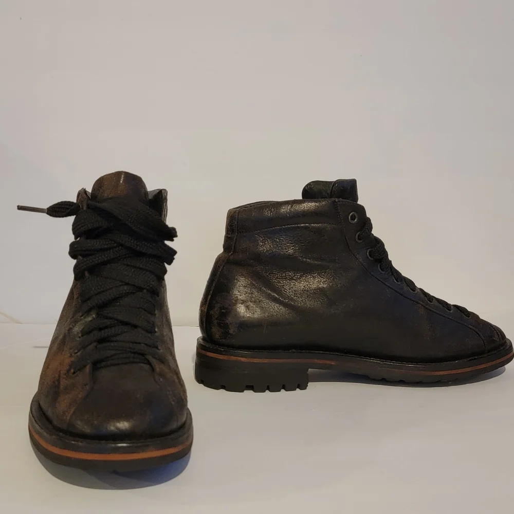 Celebrity-Owned Santoni Custom Boots - Size 9 - Black German Hunter Boot